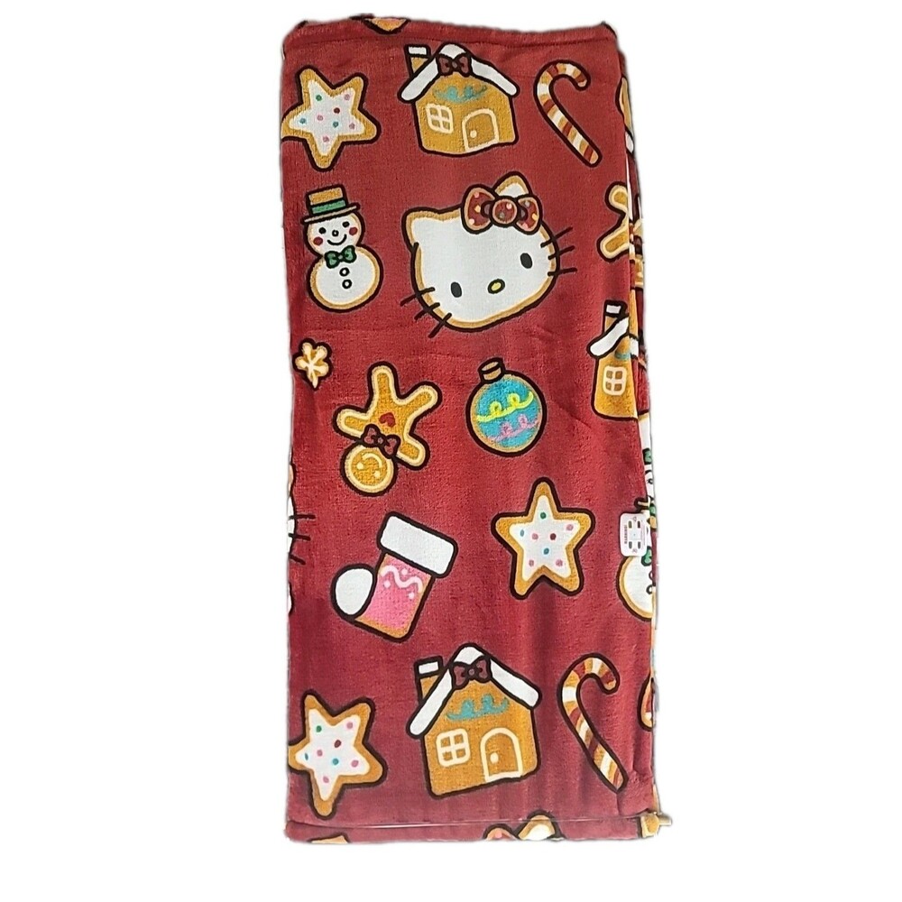 HELLO KITTY  RED GINGERBREAD PLUSH Throw Blanket Size 50x70IN NWT